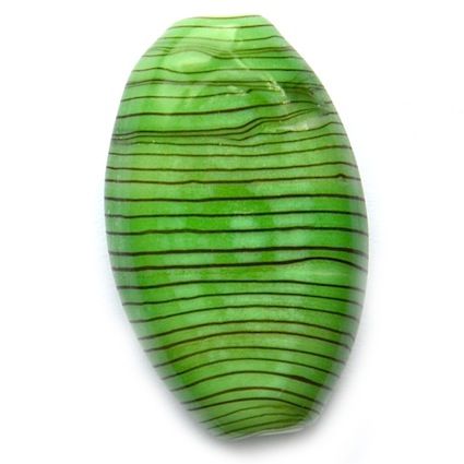 GL5064 28x18mm Stripy Emerald Flat Oval