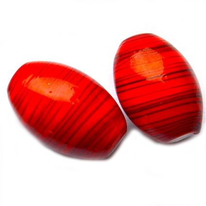 GL5070 20x12mm Stripy Red Oval