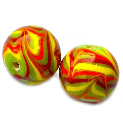 GL5101 14mm Multi Stripe on Lime Round