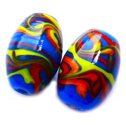 GL5123 20x12mm Multi Stripe on Sapphire Oval