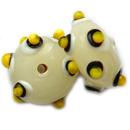 GL5126 16x8mm Milky White Sputnik Rondelle