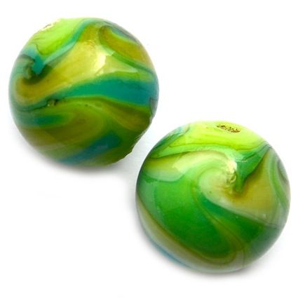 GL5143 14mm Green Swirl Round