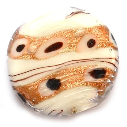 GL5160 22mm White goldstone flat disc