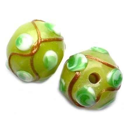 GL5217 14mm Spring Green Criss Cross Round