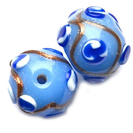 GL5219 14mm Soft Blue Criss Cross Round