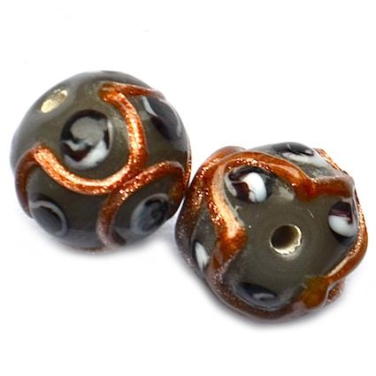 GL5220 14mm Charcoal Grey Criss Cross Round