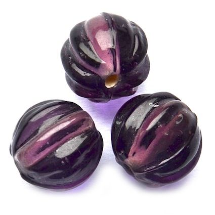 GL5244 12mm Purple Ribbed Round