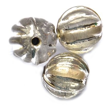 GL5256 12mm Silver Ribbed Grey Round