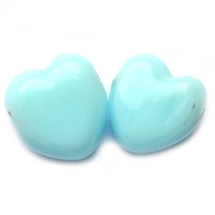 GL5286 12mm Opaque Aqua Flat Heart