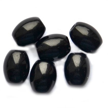 GL5339 8x6mm Black Glass Oval