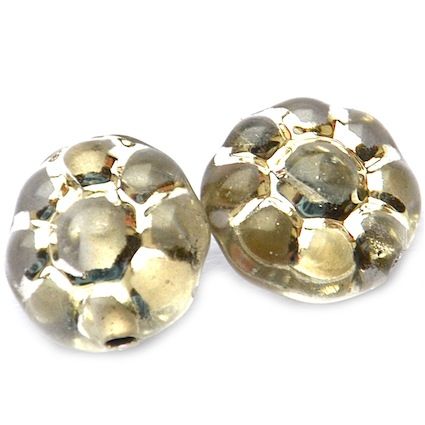 GL5347 18mm Clear Silver Edged Flower Disc