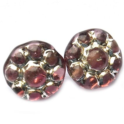 GL5350 18mm Purple Silver Edged Flower Disc