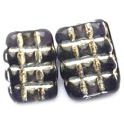 GL5355 18x12mm Silver Highlight Dark Tanzanite Tablet