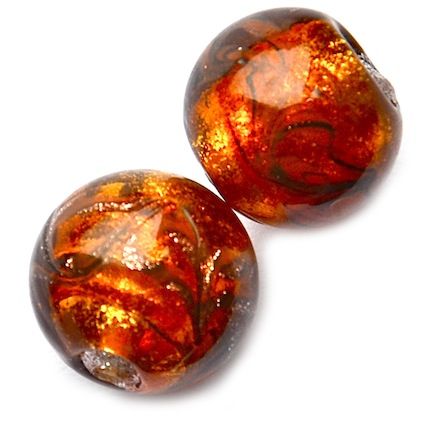 GL5357 15mm SL Topaz Round w Goldstone