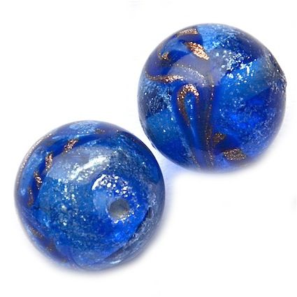 GL5358 15mm SL Blue Round w Goldstone