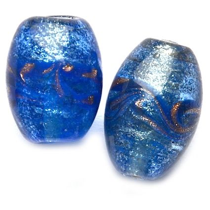 GL5364 18x14mm SL Blue Oval w Goldstone