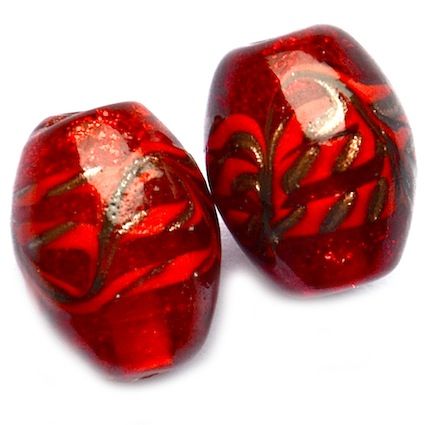 GL5366 18x14mm SL Red Oval w Goldstone