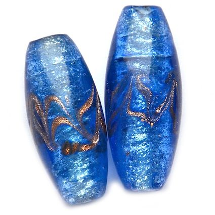 GL5370 28x12mm SL Blue Oval w Goldstone