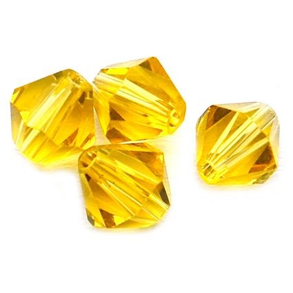 GLx5382 6mm Yellow Glass Bicone