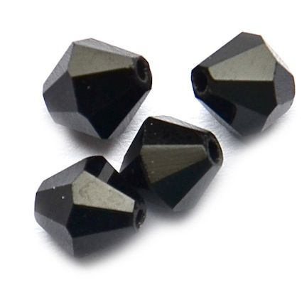 GLx5385 6mm Black Glass Bicone