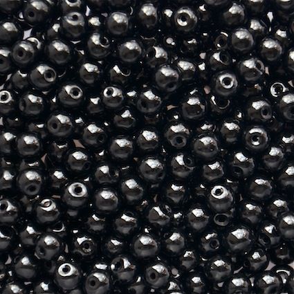 GL5459 4mm Round Black Bead
