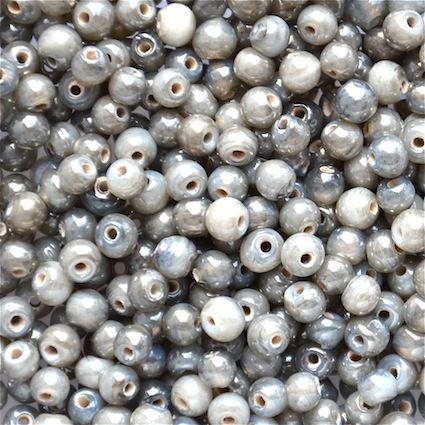 GL5469 4mm Round Lustre Grey Bead