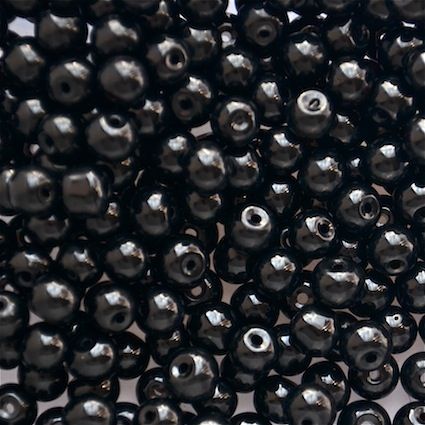GL5474 6mm Round Black Bead