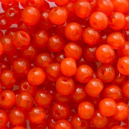 GL5477 6mm Round Trans Orange Bead