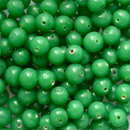 GL5482 6mm Round Op Emerald Bead