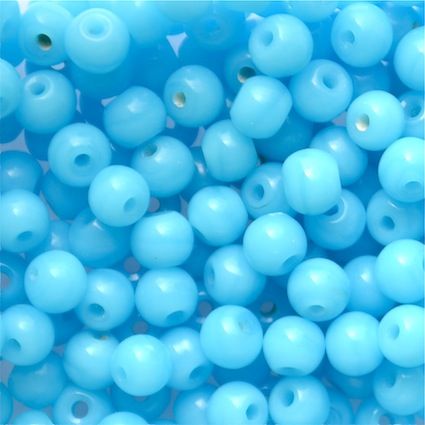 GL5484 6mm Round Lt Turquoise Bead
