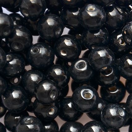 GL5496 8mm Round Black Bead