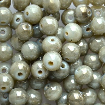 GL5506 8mm Round Lustre Grey Bead