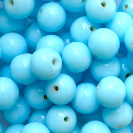 GL5514 10mm Round Lt Turquoise Bead