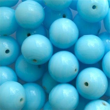 GL5529 12mm Round Lt Turquoise Bead
