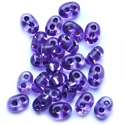 TW083 Silver Lined Purple Twin Bead
