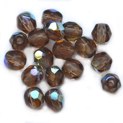 FG494 4mm Soft Brown AB Facet