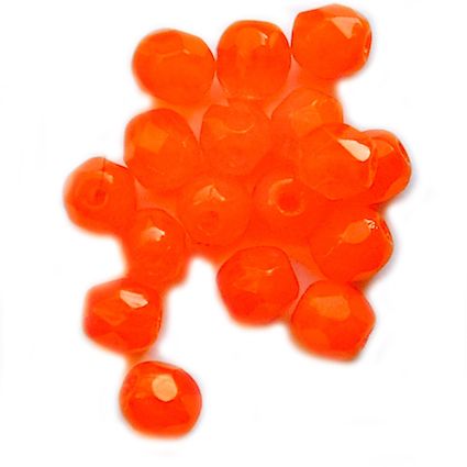 FG495 4mm Op Orange Facet