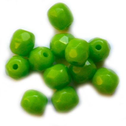 FG499 4mm Op Spring Green Facet