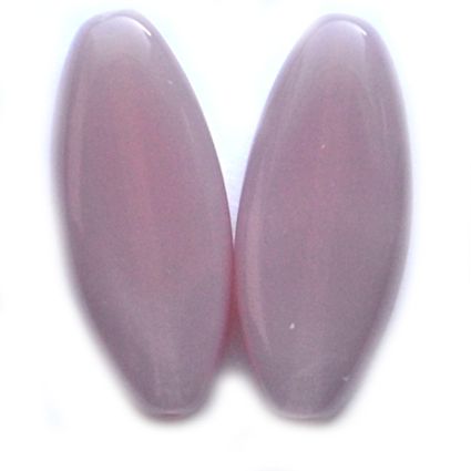 GL5545 20x8mm Flat Rose Pink Oval