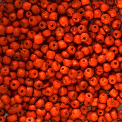 WD301 Bag of 2mm Orange Wooden Beads