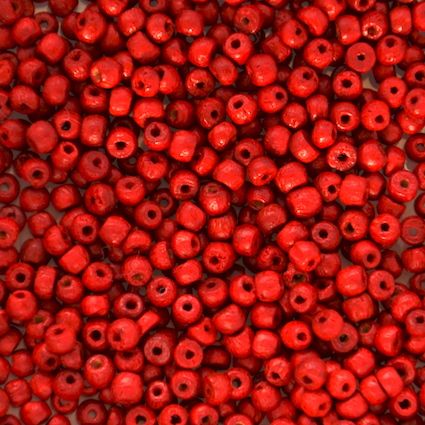 WD302 Bag of 2mm Red Wooden Beads