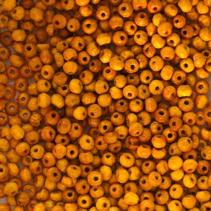 WD309 2mm Yellow Natural Wooden Beads