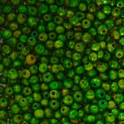 WD406 3mm Emerald Wooden Beads