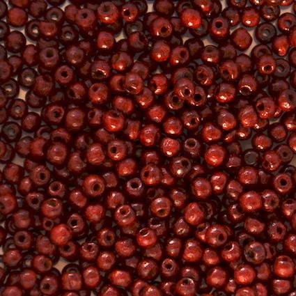 WD407 Bag of 3mm Red Brown Wooden Beads