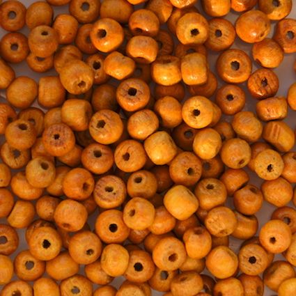 WD421 4mm Orange Wooden Beads