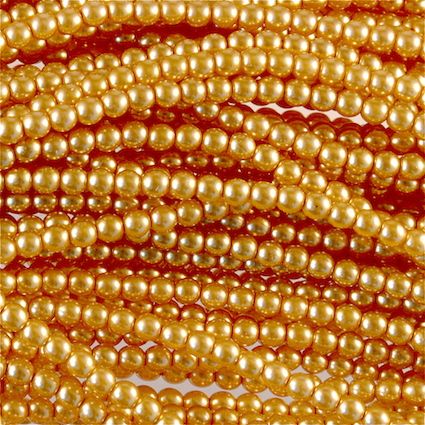 GP319 3mm Antique Gold Glass Pearls