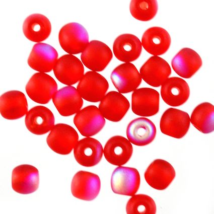 RG475 4mm AB Frosted Red Rounds