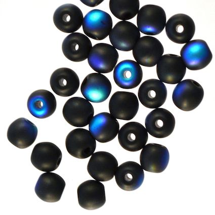 RG482 4mm AB Frosted Black Rounds