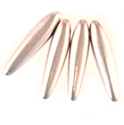 GLx5598 16x5mm Matt Silver Thorn Bead