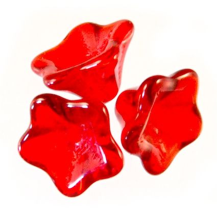 GL5602 10mm Red Chunky Trumpet Flower